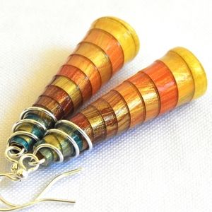 Boho Southwest Colors Paper Bead Earrings